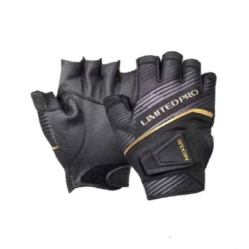 Leather Fishing Gloves Three-finger Fishing Gloves for Men Waterproof Five Finger Cut Anti-scratch MLXL