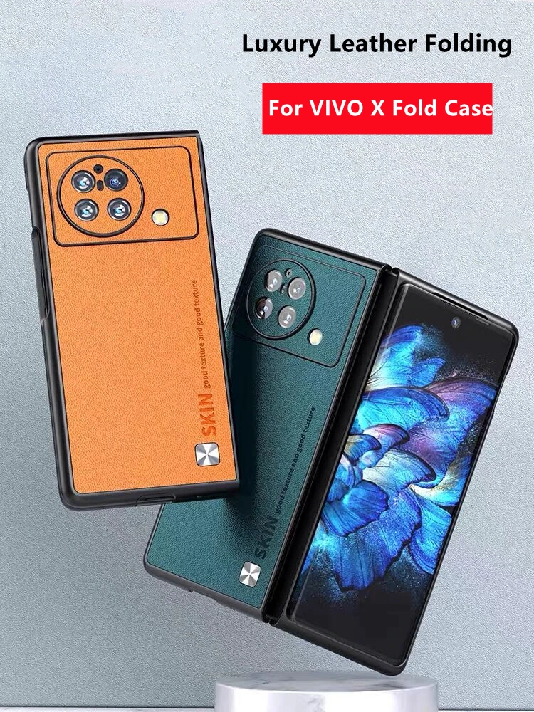 Cover Posteriore Per Vivo X Custodia Pieghevole Elegante Pelle Per Vivox Schermo Pieghevole Telefono Shell Lusso Pu Silicone Paraurti Antiurto Xfold