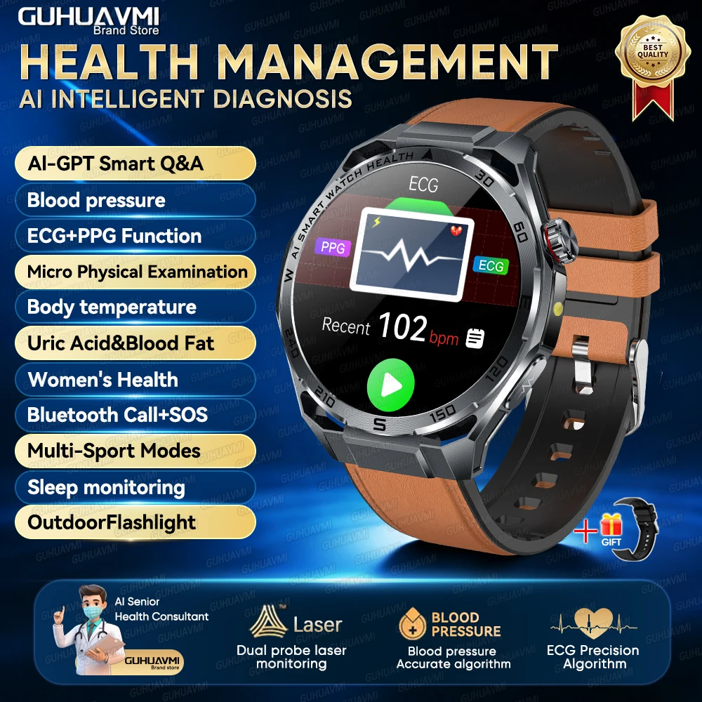 2026 Accurate Diagnosis AI Health Smart Watch ECG Heart analysis thumbnail 5