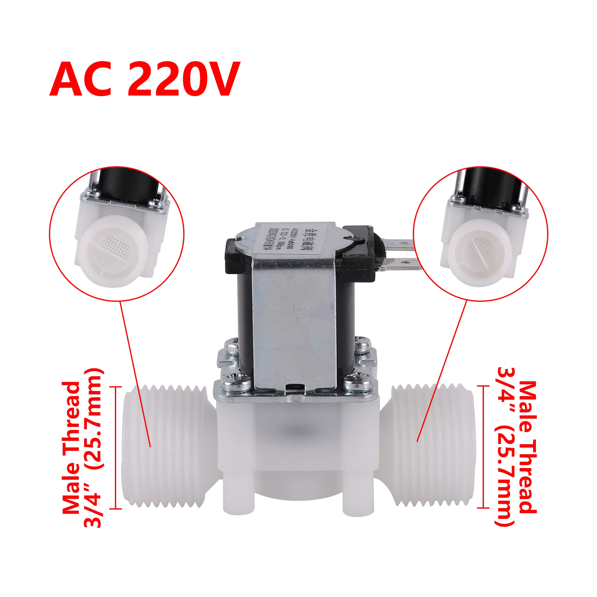 DC 12V AC 220V Normally Closed Electric Inlet Solenoid 1/2" 3/4" 1/4" Normally Closed Flow Solenoid Valve​​​ _ - AliExpress Mobile