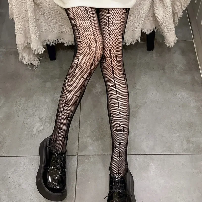 PSWL Sexy Women High Waist Fishnet Stocking Club Tights Panty Knitting Net  Pantyhose Mesh Lingerie Anime Lolita Cosplay Costumes (Color : Leopard  black, Size : Fit for 40KG-70KG): Buy Online at Best