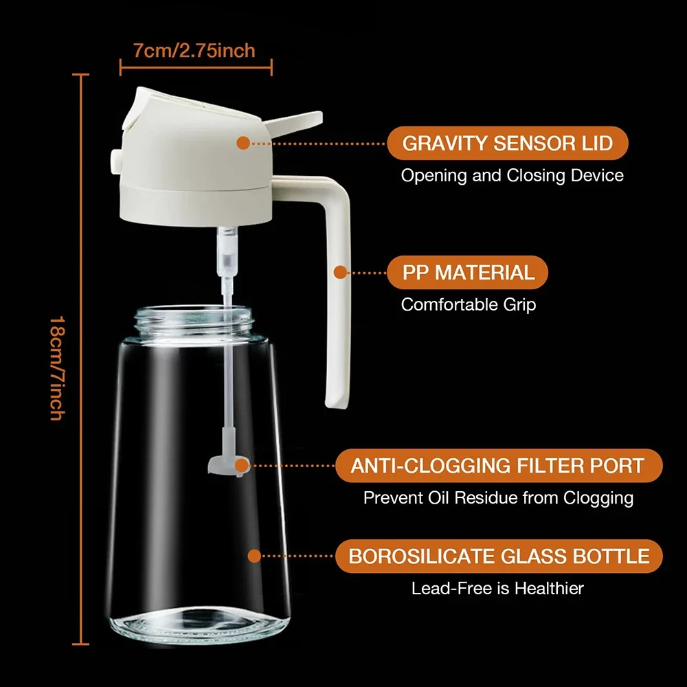 2 in 1 Glass Oil Sprayer & Dispenser Olive Oil Dispenser Bottle Kitchen Salad Olive Spray For Cooking BBQ Spray Bottle oil sprayer glass oil bottle syrup dispenser