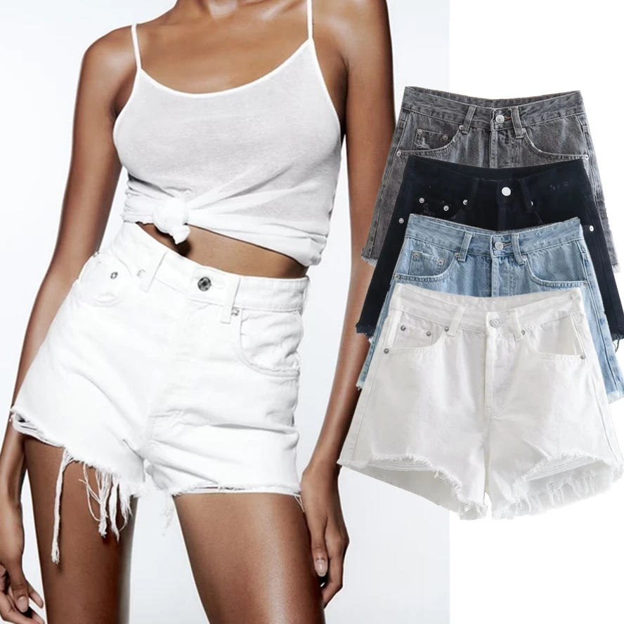 

Dave&Di High Street Sexy Bermuda Ladies Vintage Washed Ripped Denim Fashion Shorts Women