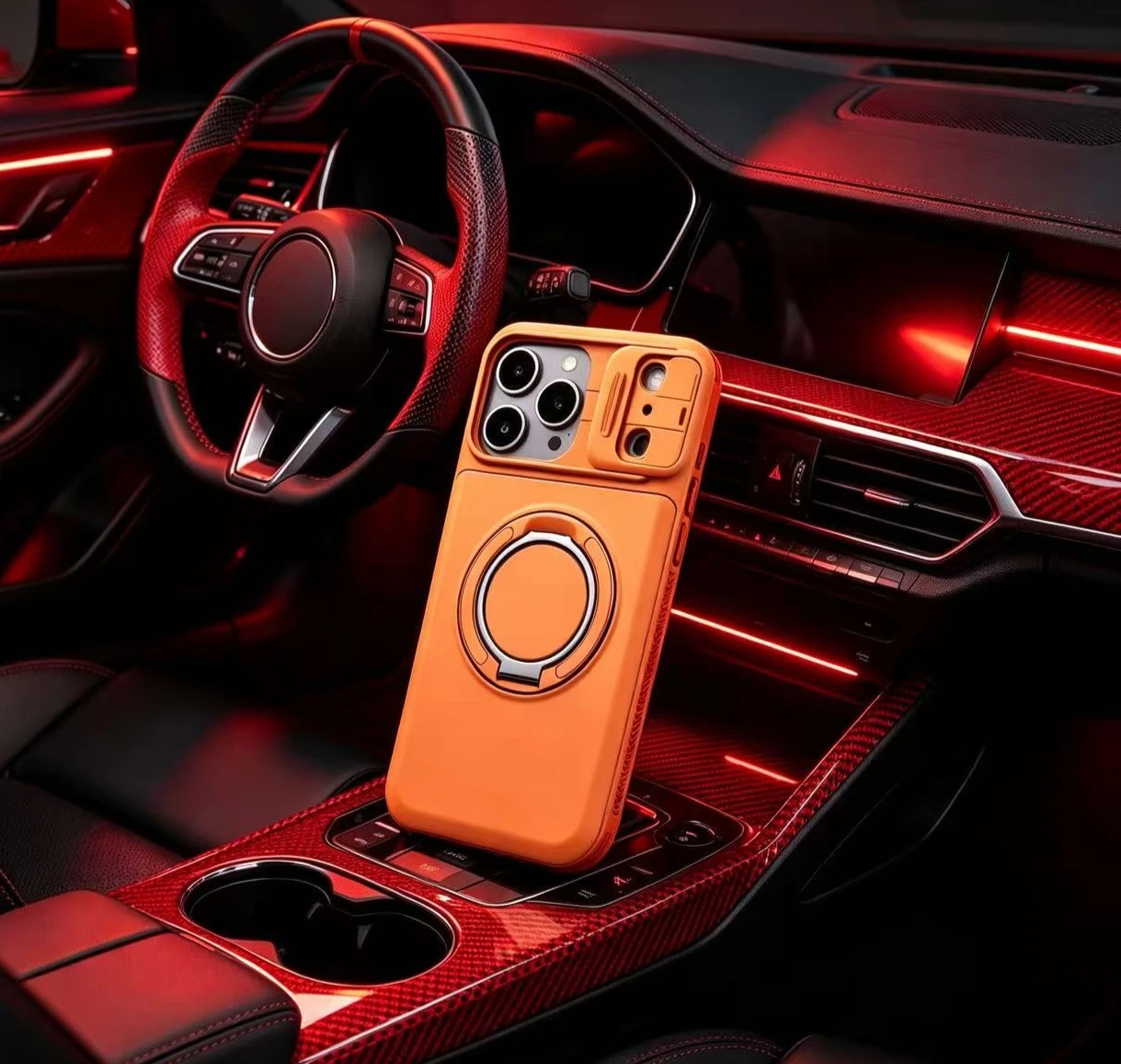 Premium Shockproof Wallet Phone Case with Card Holder & Ring Stand
