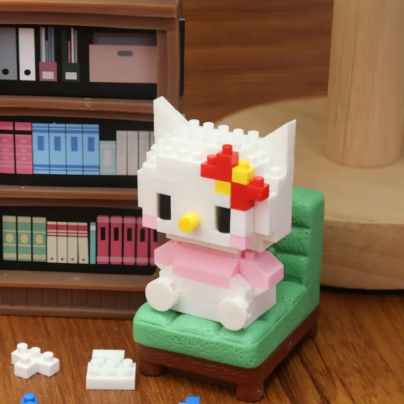 99 style SANRIO Hello Kitty Building Blocks Cartoon Figures Kuromi Bricks My Melody Children's Assembly Toys Cinnamoroll Gift - Image 5