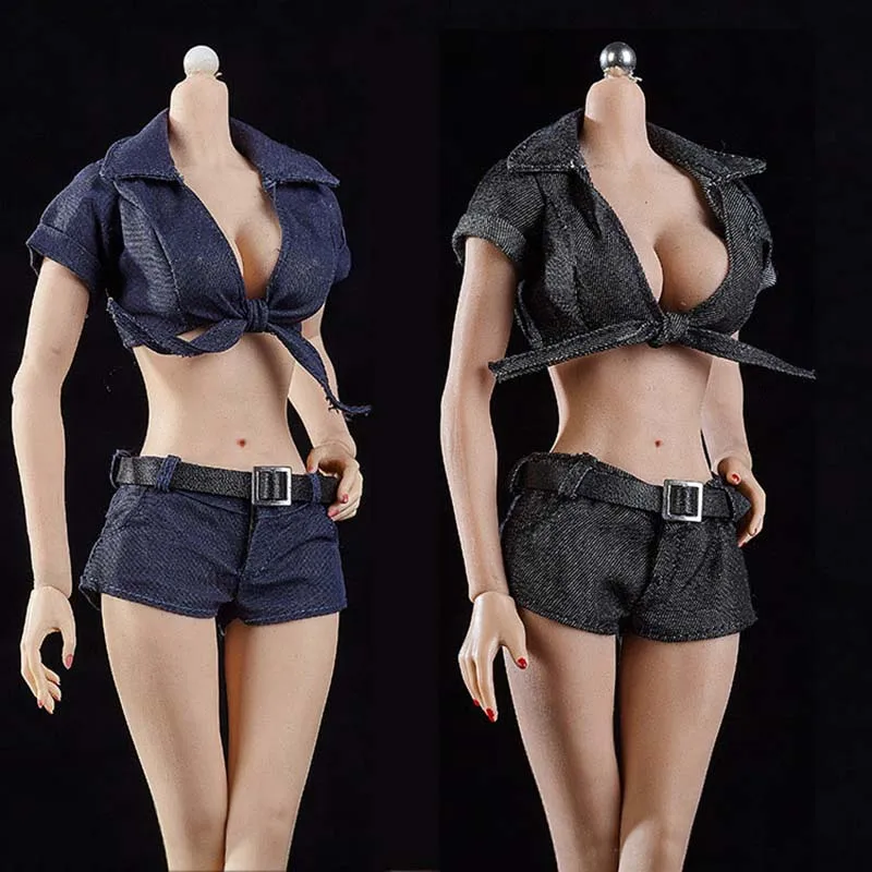 

1/6 Scale Female Soldier Cool Suit Shirt with Hot Pants Model for 12in Ph JIAOUL Doll Action Figure Toys