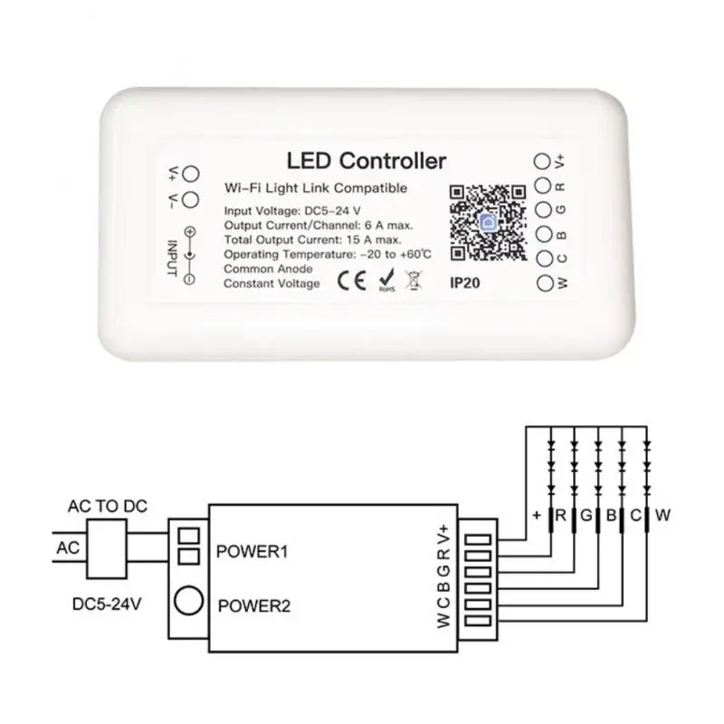 

Умный контроллер светодиодной ленты Tuya Zigbee, контроллер RGB + CCT, контроллер для осветительных полосок, совместим с ассистентом Alexa
