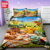 Ensemble de literie Pokemon Pikachu, housse de couette, taille simple/double/King Size, literie pour enfants garçons et filles, décoration de chambre à coucher, cadeau 5