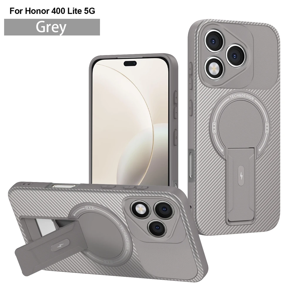 Shockproof Armor Magnetic Wireless Charging Phone Case with Bracket Cover