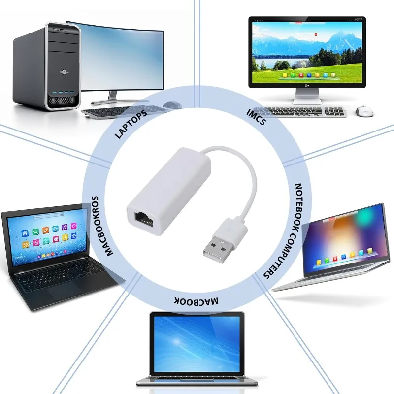 USB 2.0 - RJ45 100Mbps 드라이버가 필요 없는 네트워크 어댑터 이더넷 LAN 카드 노트북 PC 전화 TV 박스와 호환 가능 플러그 앤 플레이
