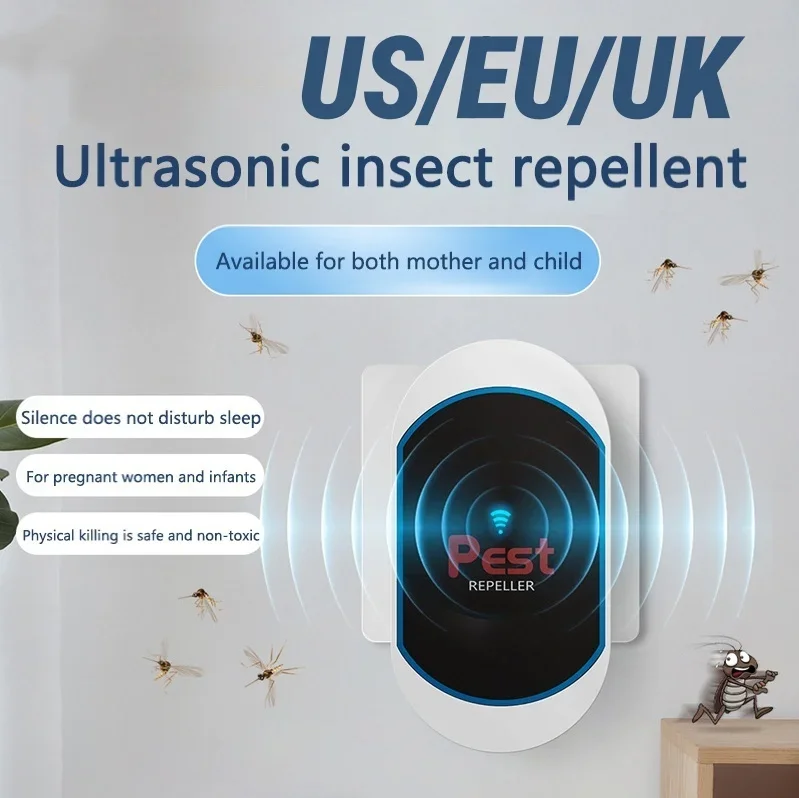 Ultrasonic Pest Repellent Plug in Mosquito Bug Rat Cockroach Repeller Eco-Friendly Silent Safe for Kids Pets
