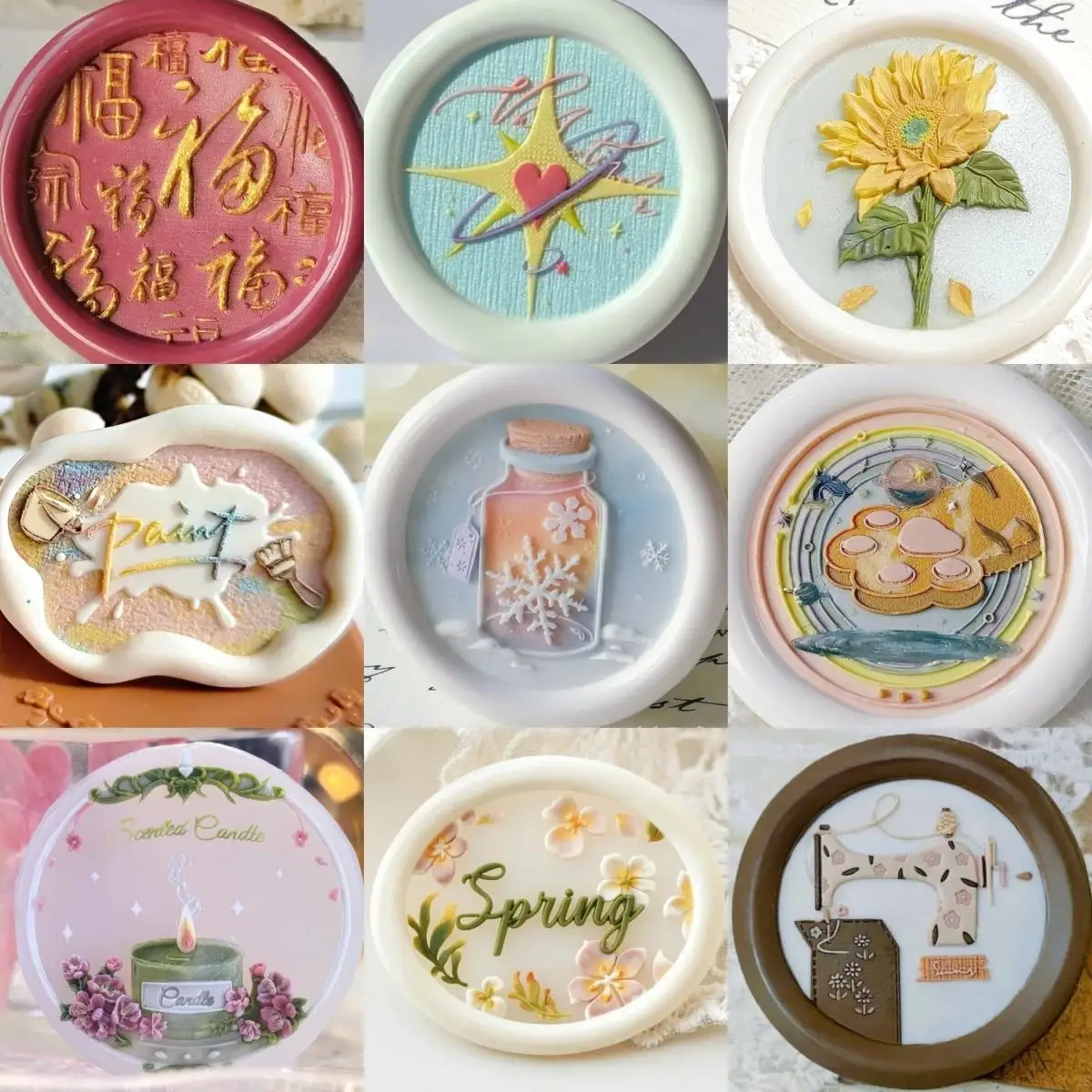 Cute  Claw Tulip Series Stamp Head Copper Head Philatelic Seal Eming Snake Year Wealth Attraction Busin Stamp