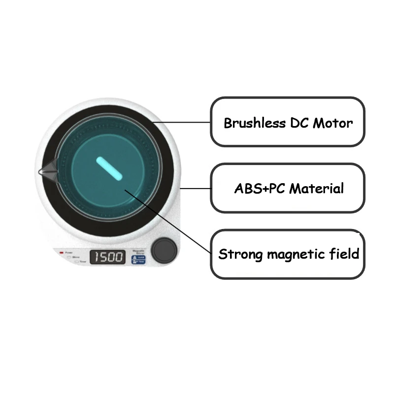 Mini Magnetic Stirrer Laboratory Multifunctional Magnetic Stirrer Stepless Speed Control Digital Display Timing