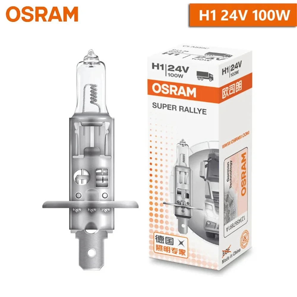 OSRAM SUPER RALLYE H1 62241 P14.5s Truck Original Headlight Standard Lamp 24V 100W 3200K Fog Light Halogen High Power Bulb 5