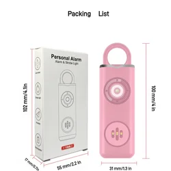 Rechargeable Personal Safety Alarm Keychain with Loud Siren (Alarm - pink)