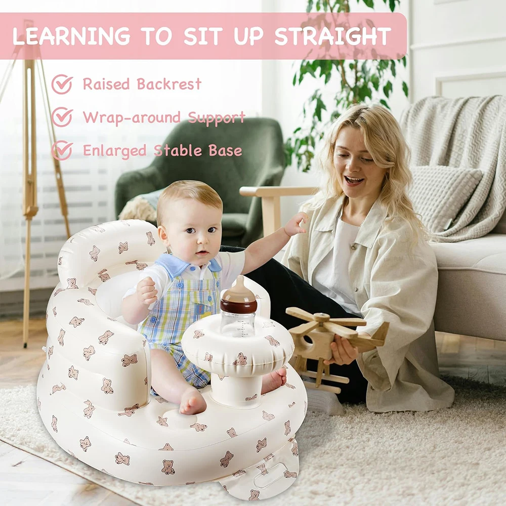 8-36 Months Baby Seat Multifunctional Inflatable Seat Bathroom Sofa Baby Eating Chair Feeding Bathing Stool Toddler Chair