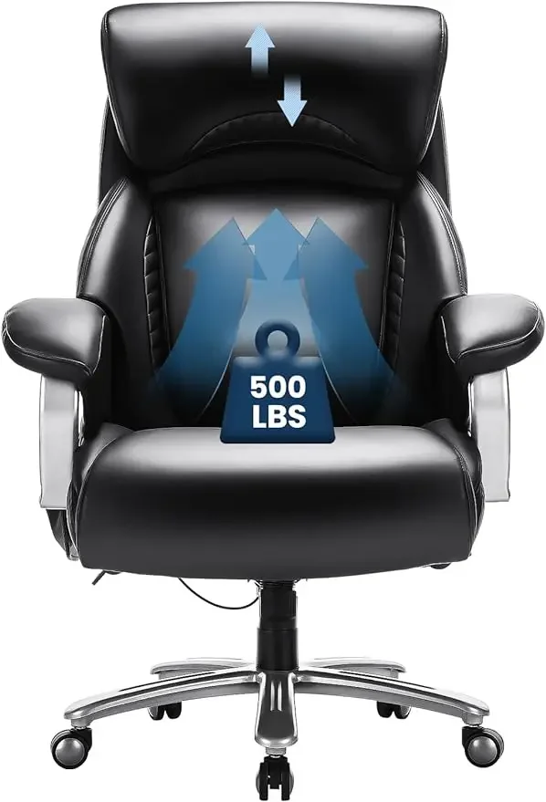 

Big and Tall Office Chair 500lbs-Heavy Duty Ergonomic Computer Chair with Extra Wide Seat, High Back Executive Large Desk Chair