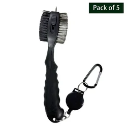Dual - Sided Golf Club Cleaning Brush Kit - Premium Groove Cleaner Tool & Accessories (Plus - Black - 5 Pcs)