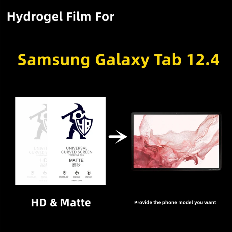 

3pcs Matte Hydrogel Film For Galaxy Tab S8 Plus 12.4 Screen Protector For Galaxy Tab S7 FE 12.4 S7+ HD Protective Film TPU