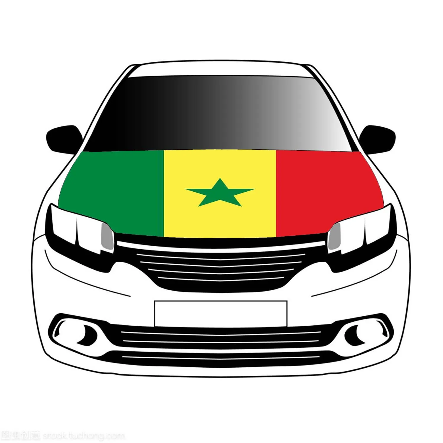 

Senegal flags car Hood cover 3.3x5ft/5x7ft 100%polyester,car bonnet banner