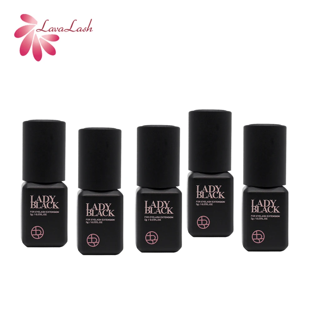 5ml Lady Black Glue For Eyelash Extensions Korea Individual Fast Drying Low Irritation Lash Glue Long Retention Tools 5