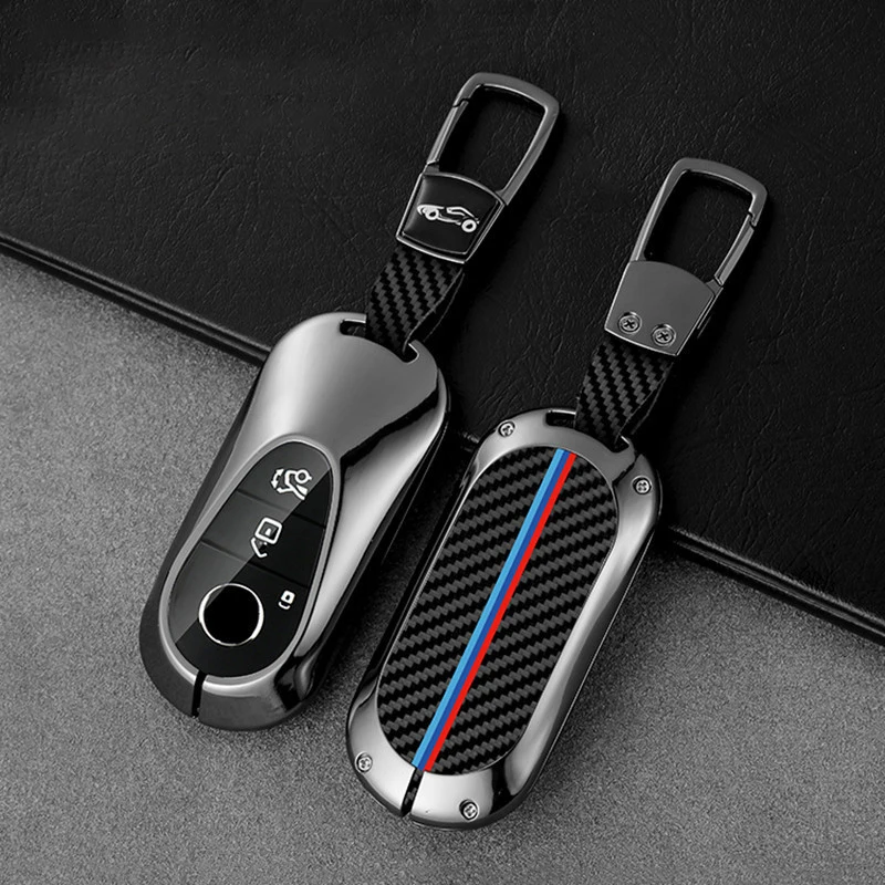 Carbon Fiber Pattern Key Fob Shell For W223 S-Class, W206 C-Class Oval  Smart Key