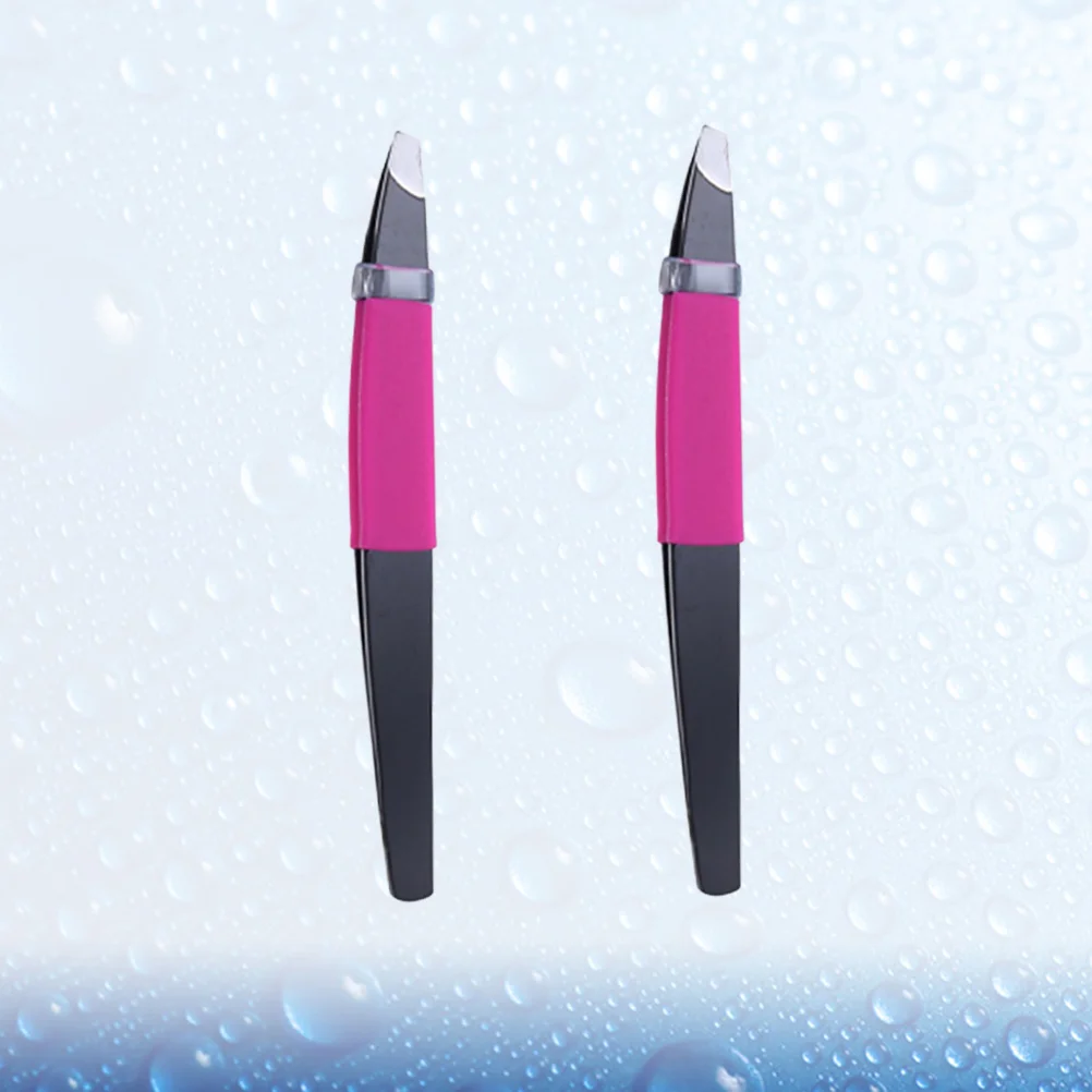 2 Pcs Eyebrow Tweezers Stainless Steel Gold Plated Shaping Tool Lightweight Professional Personal Use Safe Design