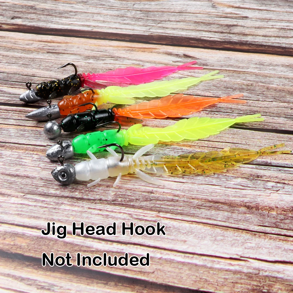 5pcs Soft Trout Lure Silicone Bait Wobbler Swimbait Pesca Artificial Worm  Baits 75mm 1.32g Artificial leurre souple