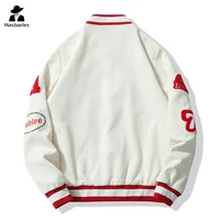 High Street Baseball Jacket Couple's Trendy Brand Towel Embroidered Letter Motorcycle Coat New Autumn Retro Loose Men's Jacket - Image 2
