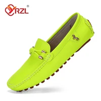 YRZL Loafers for Men Casual Leather Shoes Mens Loafers Moccasins Breathable Slip on Wine Red Big Size 48 Driving Shoes for Men