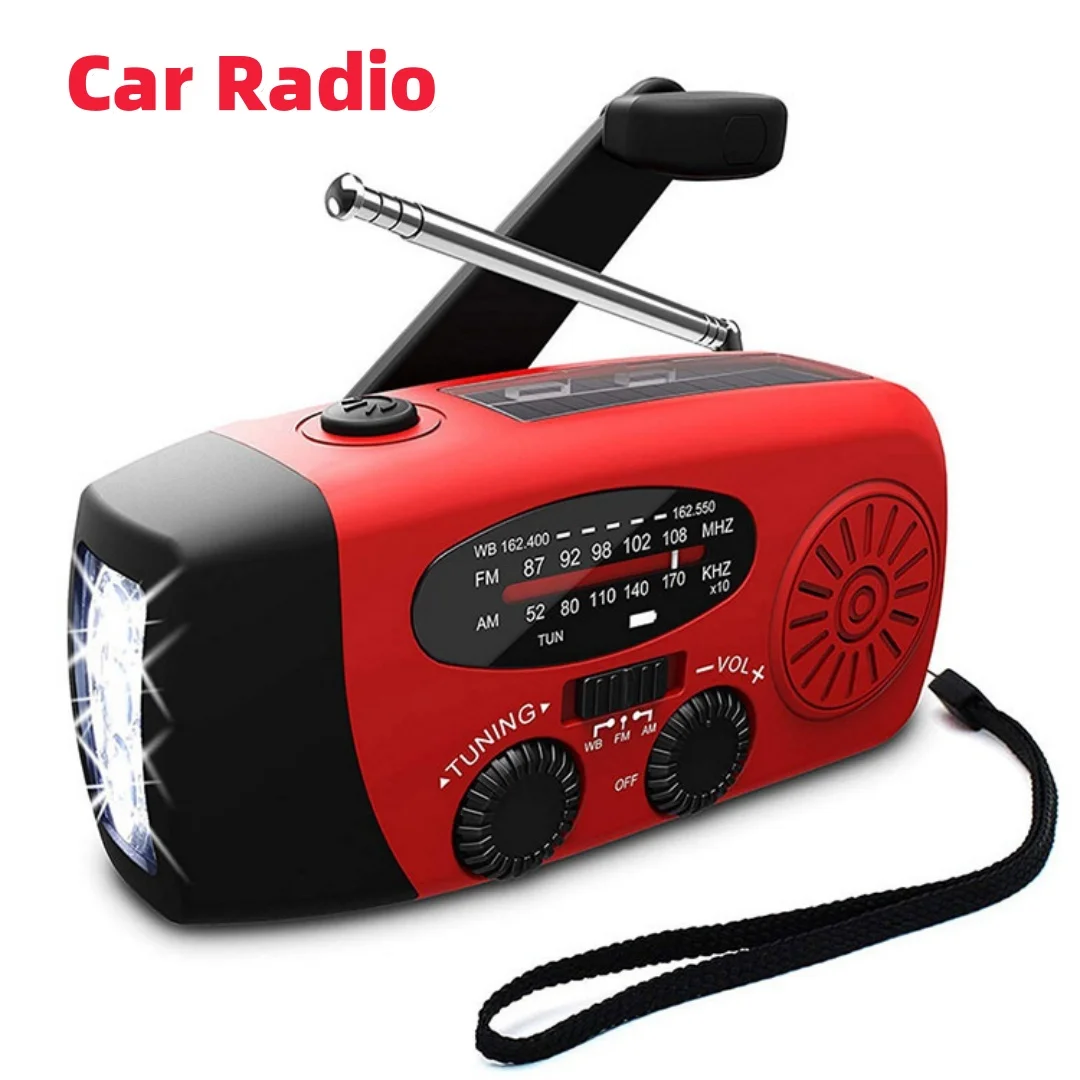 Portable Hand Crank Emergency Radio with Flashlight and Phone Charger