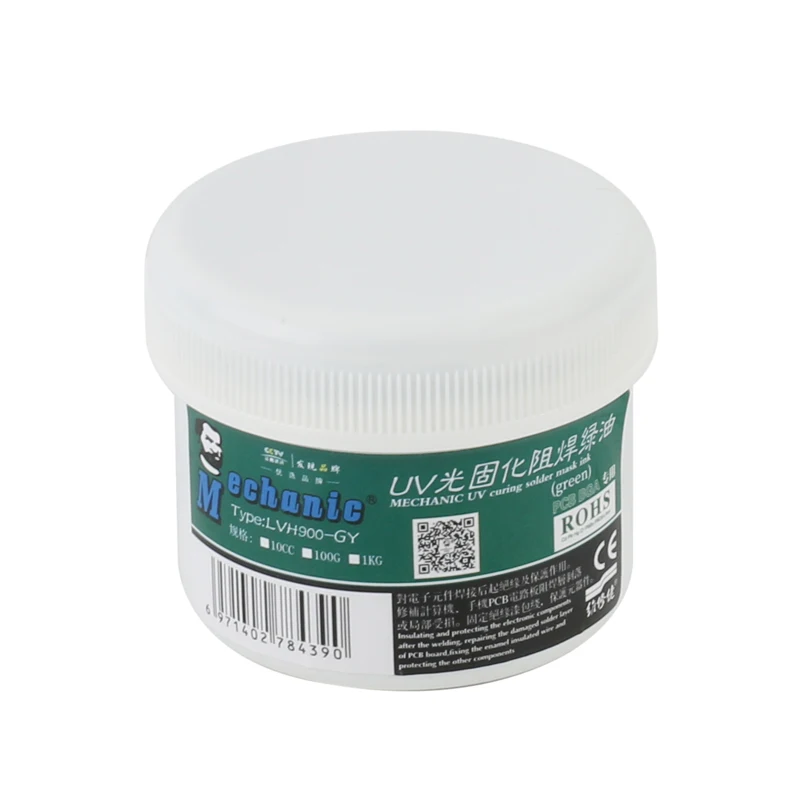 

100cc Green UV Curable Solder Mask LY-UVH900 for PCB BGA Circuit board protect Soldering Paste Flux Cream Welding Fluxes