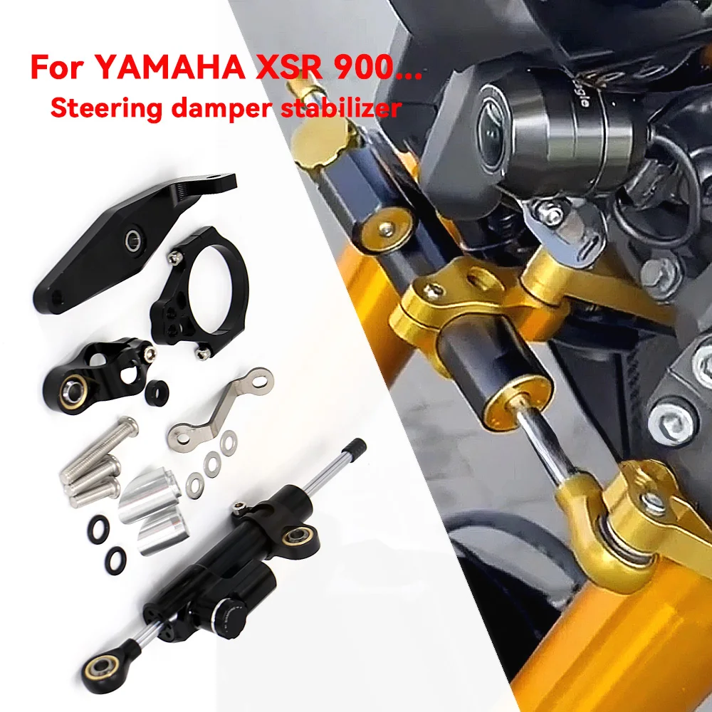 

For YAMAHA XSR 900 XSR900 xsr 900 xsr900 2022 2023 New 5 colors CNC Fiber Carbon Steering Damper Stabilizer Bracket Mounting Kit