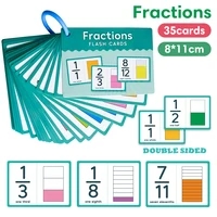 35 Cards Math Fraction Flashcards for Kids Learning toys Teaching aid- Whole To Twelfths Great Math Learning Material for Kids 1