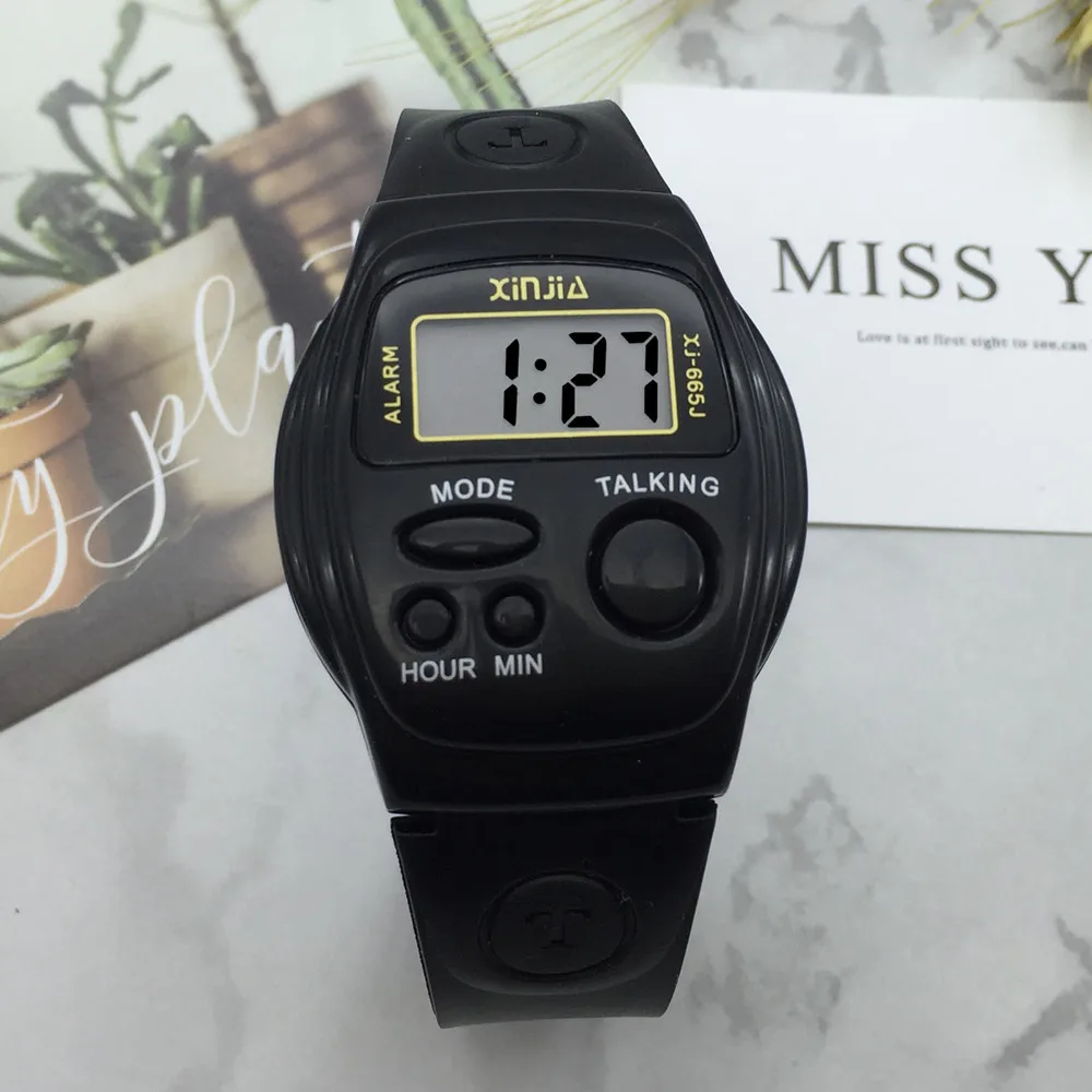English Talking Wrist Watch Sport Style with Alarm Funtion