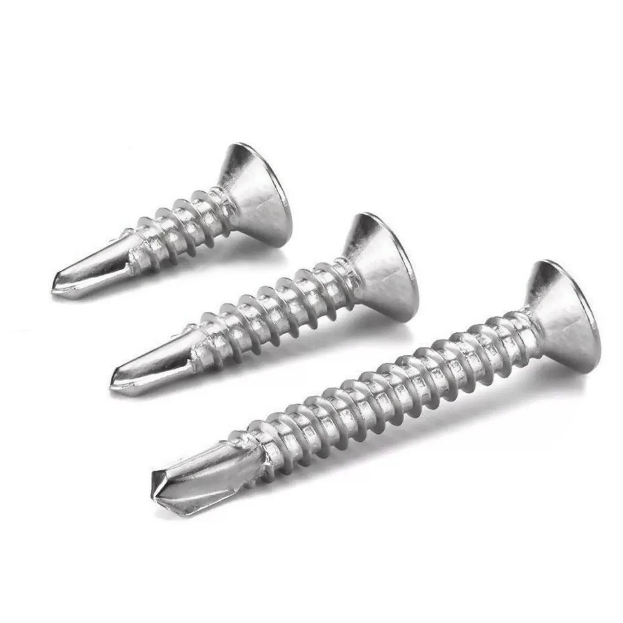 #8 M4.2 410 Stainless Steel Flat Head Self-Tapping Screws for Sheet Metal High-Strength Quick Drilling 50PCS self tapping screws