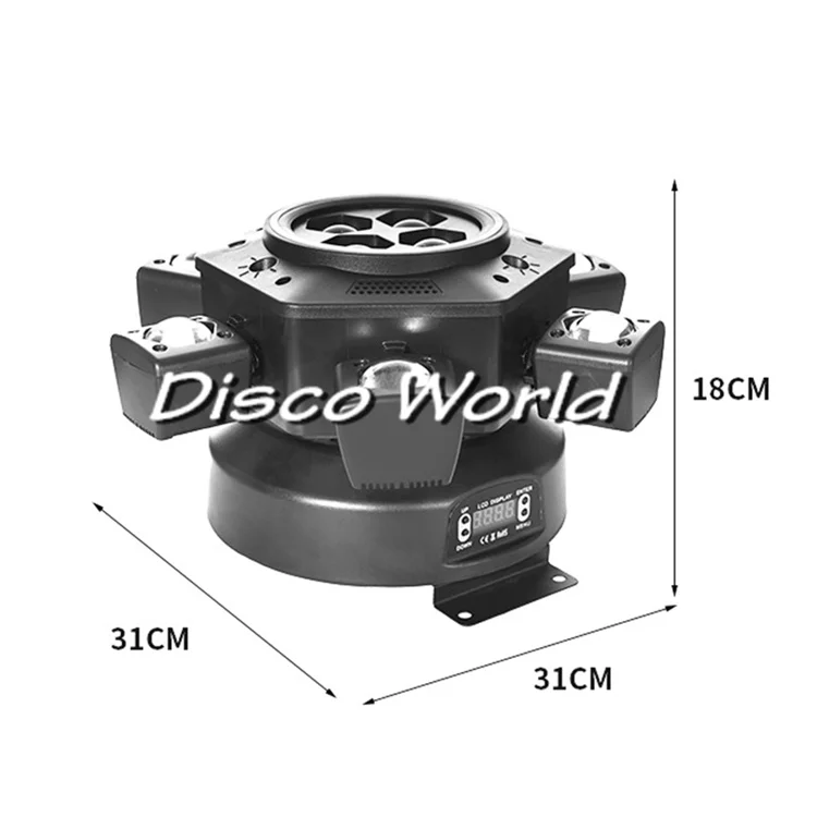 Volle Farbe LED 6-Arm-strahl Moving Head Licht Bee Eye Strobe Laser Wirkung Bühnenbeleuchtung DJ Disco Nachtclub Party Rotierende Lichter – Detail 4