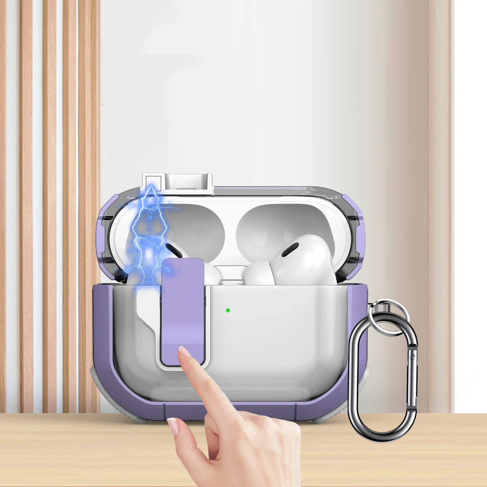 

Противоударная прозрачная Магнитная защелка для AirPods Pro 2-го поколения Airpod 3 2 1 с брелоком