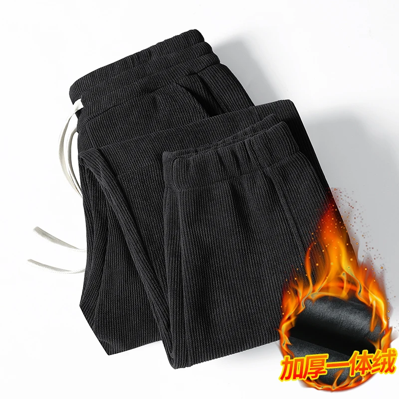 9xl Plus Size Winter Thicken Warm Fleece Sweatpants Men High Quality Corduroy Joggers Sportswear Casual Track Pants 6xl 7xl 8xl