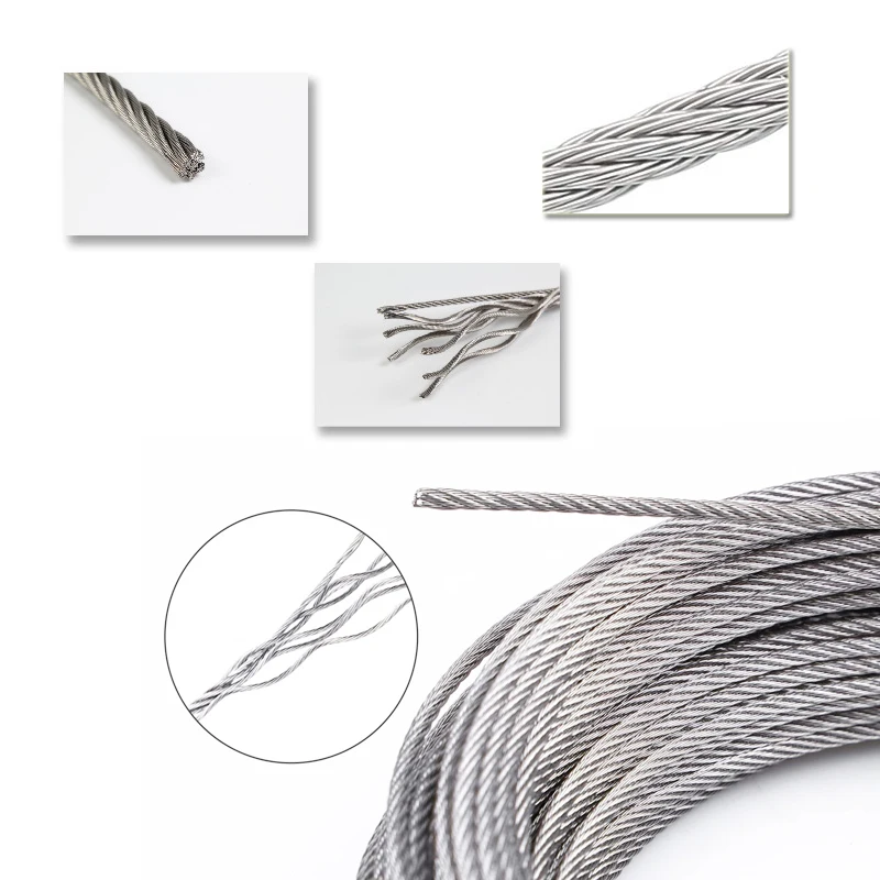 5m/10m 7*7 structure multi-strand stainless steel wire rope soft hanging rope pull drying rack fence handrail