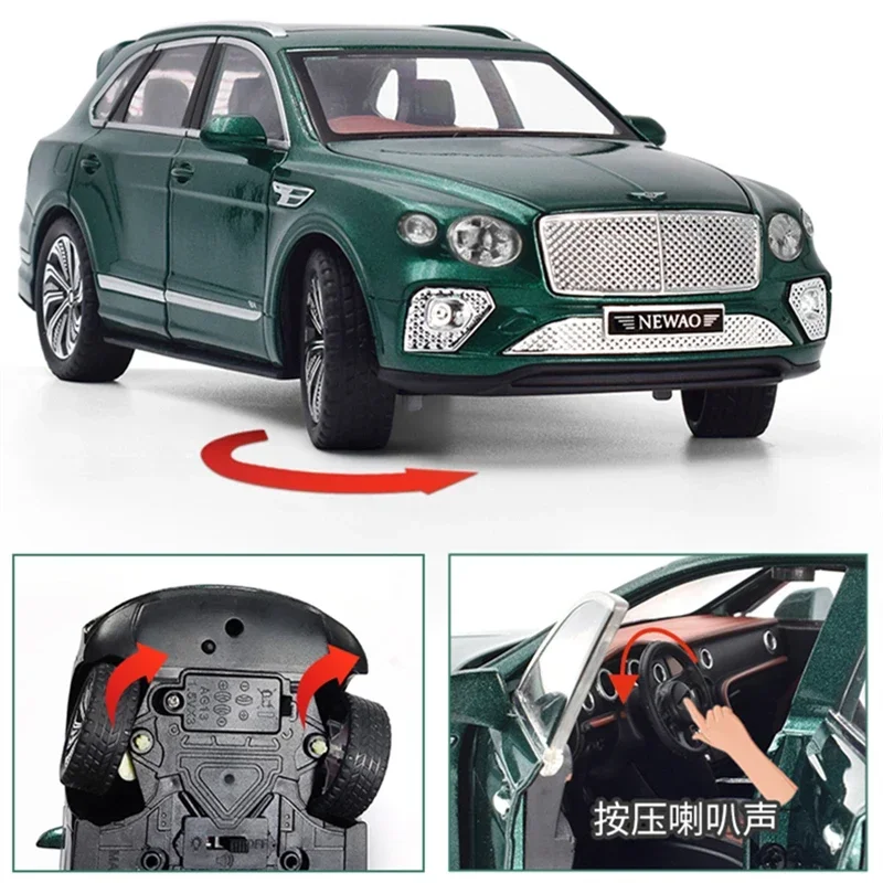 1:24 Bentley Bentayga SUV alaşım Luxy araba modeli Diecast Metal