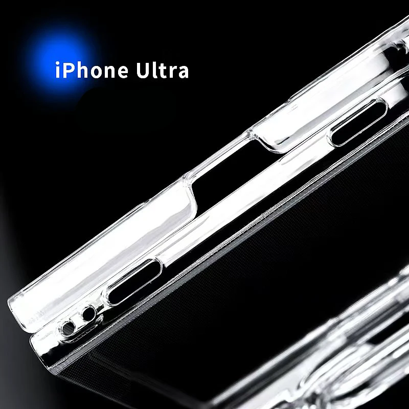Luxury HD Transparent Shockproof Foldable Phone Case with Front and Back Protection