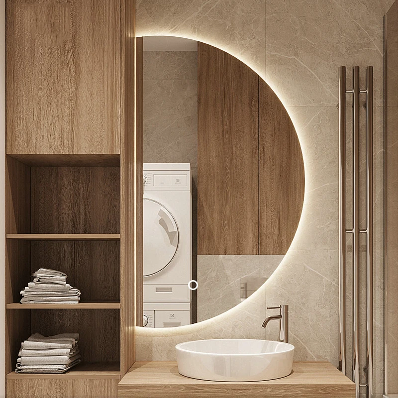 

Touch Wall Mounted Bathroom Mirror Light Switch Unbreakable Bathroom Mirror Led And Bluetooth Espejo Pared Home Improvement