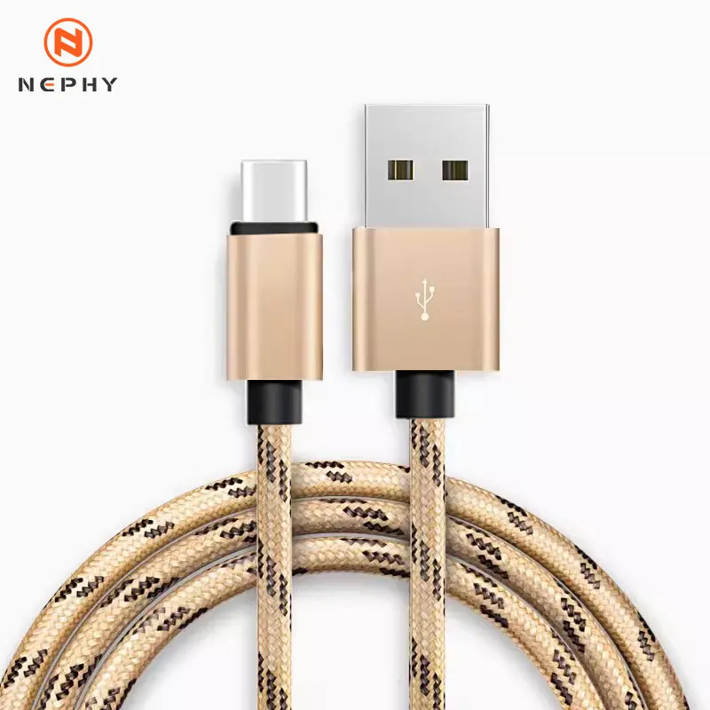 Premium Nylon Braided USB Type C Fast Charging Cable - 3A Data Sync, 2M/3M Length for Android Mobile Phones