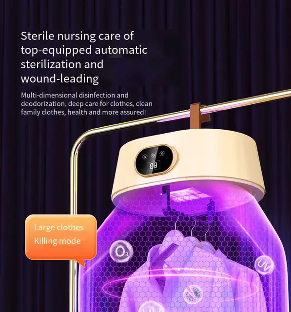 1 folding storage portable dryer with 2 modes, 8-hour intelligent timed matching clothes hook, dust-proof cloth cover, supports 4