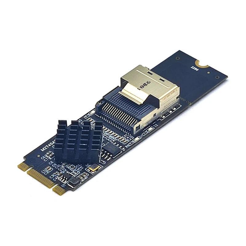 High-Speed M.2 NVME to Mini SAS SFF-8087 Expansion Card with 4-Port SATA 3.0 6Gbps Controller Adapter