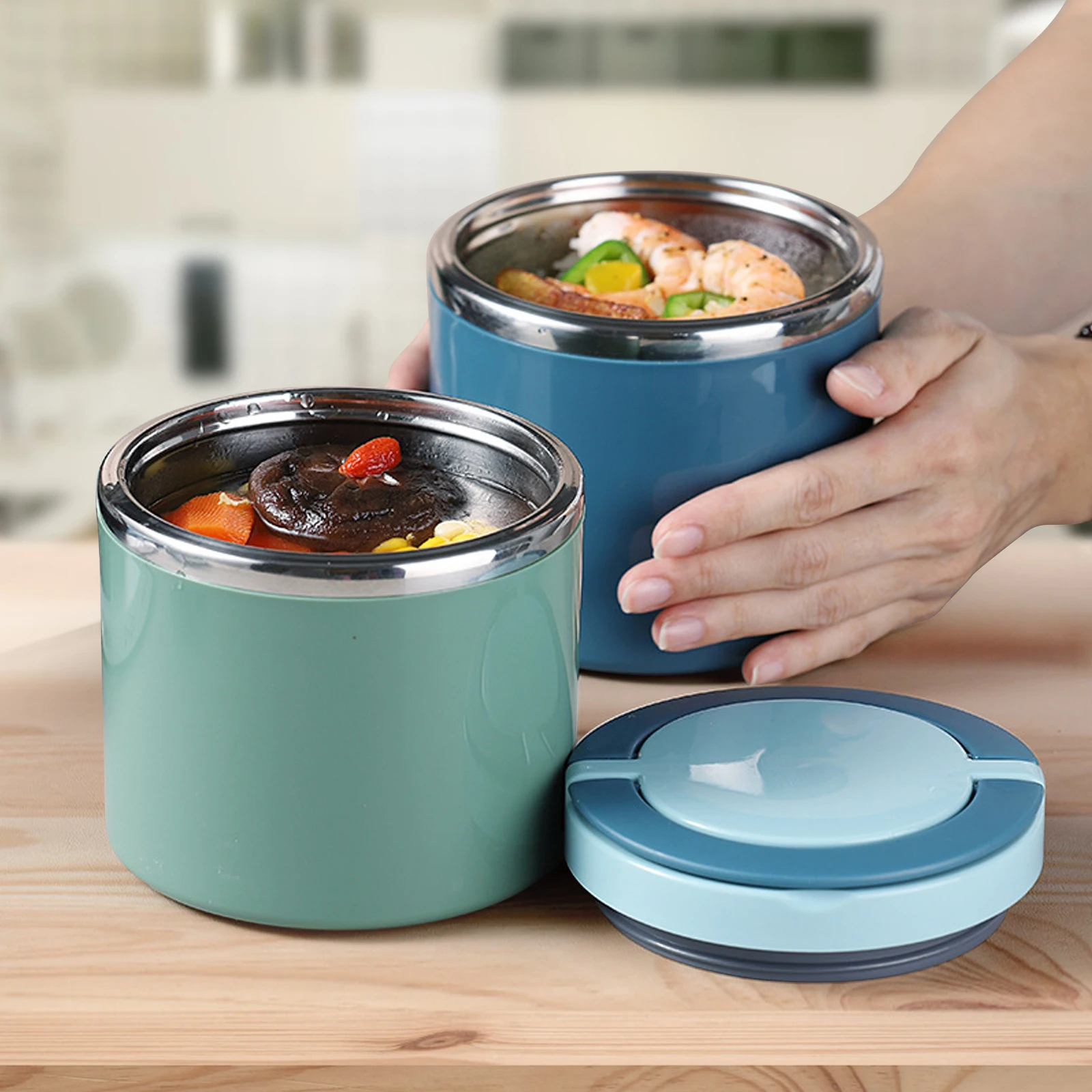 KOPOK Recipientes para comida caliente, recipiente de sopa, contenedor  aislado para comida caliente, tarro de acero inoxidable al vacío Bento con