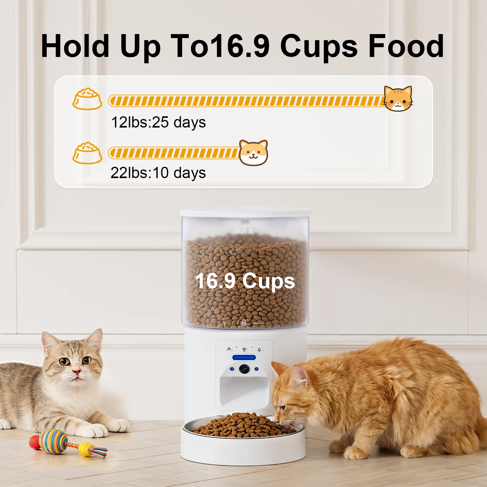 Videolife Automatic Cat Feeder With Camera Video Cat Food Dispenser Pet Smart Voice Recorder Remote Control Auto Feeder For Cat 3