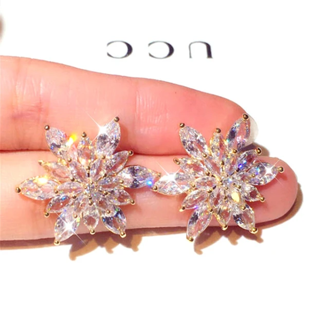 Simple 925 Silver Needle Big Dazzling Bowknot CZ Zircon Crystal Stud  Earrings For Women S925 Stamp Needle Wedding Plata Jewelry - AliExpress