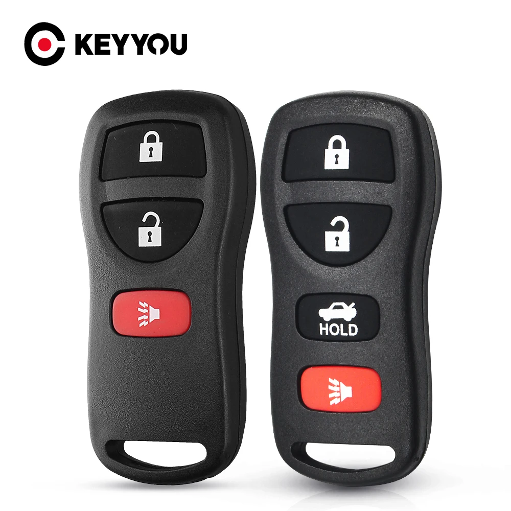 

KEYYOU 10PCS Remote Control Shell For NISSAN ALTIMA MAXIMA 350Z ARMADA ALTIMA MAXIMA Car Key Fob Case Replacement 4 Buttons